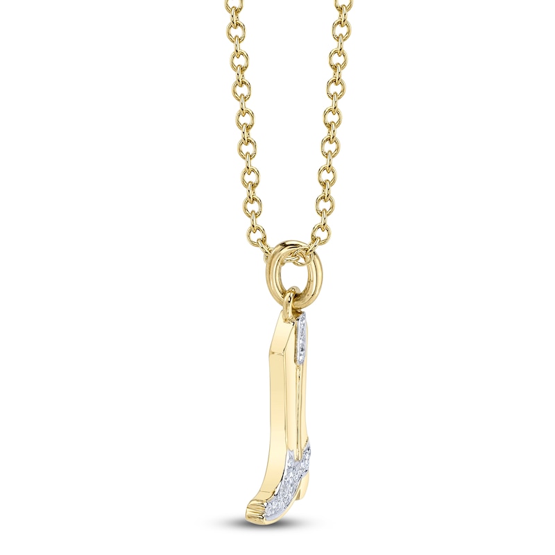 Main Image 3 of Shy Creation Diamond Accent Cowboy Boot Necklace 14K Yellow Gold 18&quot; JR55001159RD