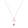 Thumbnail Image 2 of Pear-Shaped Natural Ruby & Diamond Ribbon Necklace 1/4 ct tw 14K Rose Gold 18"