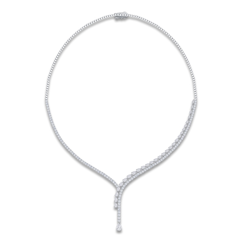 Main Image 1 of Pear, Marquise & Round-Cut Lab-Created Diamond Y-Drop Necklace 7 ct tw 14K White Gold 18&quot;