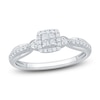 Thumbnail Image 1 of Princess-Cut Quad Diamond Cushion Halo Promise Ring 1/4 ct tw 10K White Gold