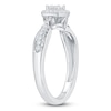 Thumbnail Image 2 of Princess-Cut Quad Diamond Cushion Halo Promise Ring 1/4 ct tw 10K White Gold