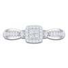 Thumbnail Image 3 of Princess-Cut Quad Diamond Cushion Halo Promise Ring 1/4 ct tw 10K White Gold