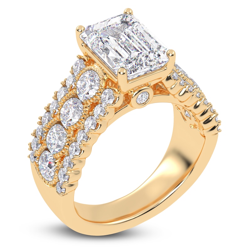 Main Image 2 of Radiant-Cut Created By Jared Studio Lab-Created Diamond Engagement Ring 3-3/4 ct tw 14K Yellow Gold