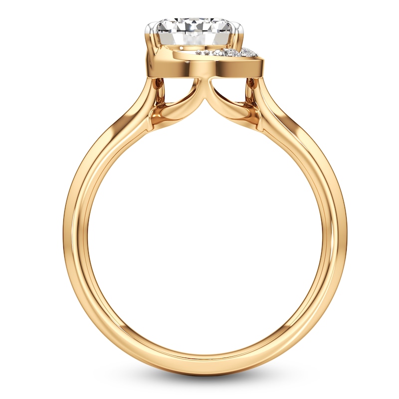 Main Image 2 of J'Lure Pear Step-Cut Lab-Created Diamond Half-Halo Engagement Ring 2 ct tw 18K Yellow Gold