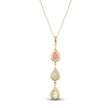 Thumbnail Image 4 of Pear-Shaped Natural Pink Opal, Natural Mother-of-Pearl & Natural Moonstone Necklace 1/20 ct tw Diamonds 14K Yellow Gold 18&quot;