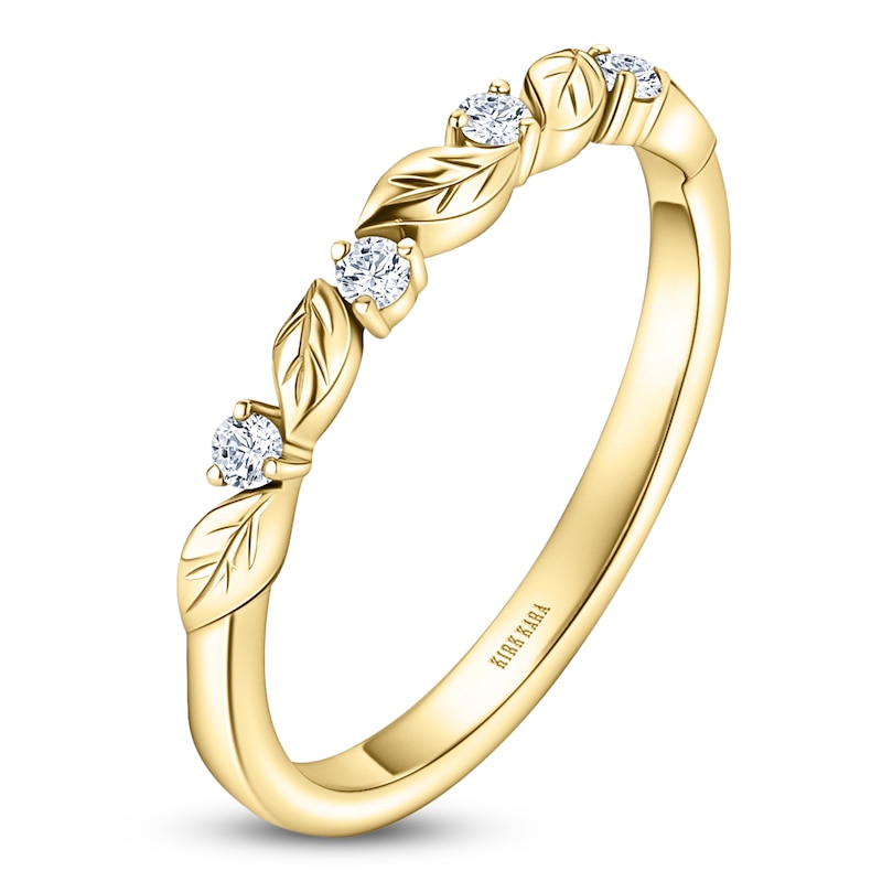 Main Image 2 of Kirk Kara Diamond Four-Stone Leaf Wedding Band 1/15 ct tw 14K Yellow Gold