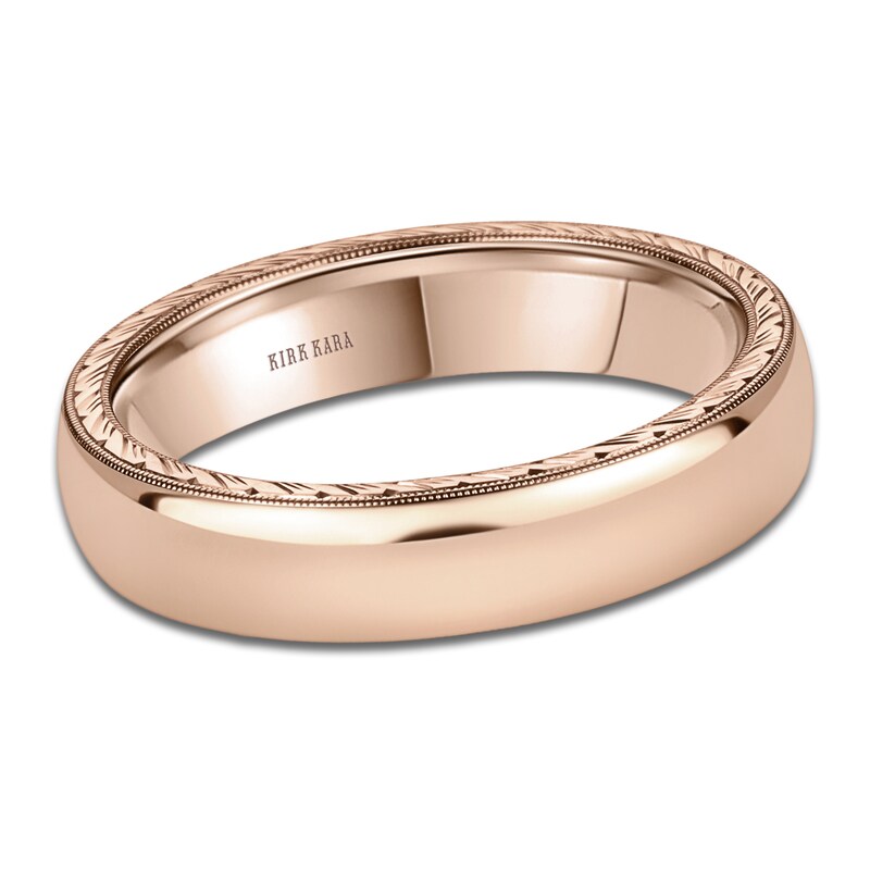 Main Image 1 of Kirk Kara Men's Polished Milgrain Wedding Band 18K Rose Gold 5mm