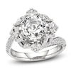 Thumbnail Image 1 of J'Lure Octagon Step-Cut Lab-Created Diamond Halo Bypass Engagement Ring 4-1/3 ct tw 18K White Gold