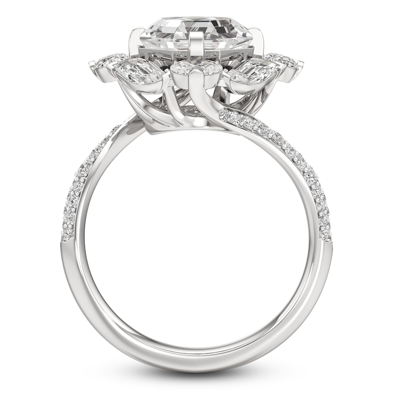 Main Image 2 of J'Lure Octagon Step-Cut Lab-Created Diamond Halo Bypass Engagement Ring 4-1/3 ct tw 18K White Gold