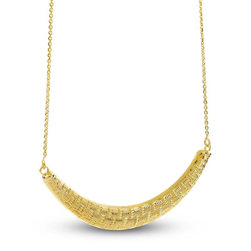 Main Image 2 of Italia D'Oro Basket Weave Necklace 14K Yellow Gold 18&quot;