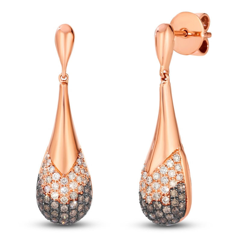 Main Image 2 of Le Vian Diamond Teardrop Dangle Earrings 7/8 ct tw 14K Strawberry Gold