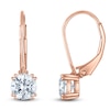 Thumbnail Image 1 of Round-Cut Lab-Created Diamond Solitaire Drop Earrings 1-1/2 ct tw 14K Rose Gold (SI2/F)