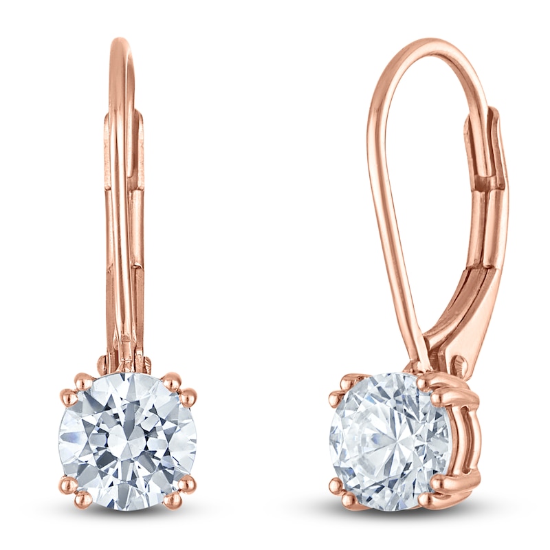 Main Image 2 of Round-Cut Lab-Created Diamond Solitaire Drop Earrings 1-1/2 ct tw 14K Rose Gold (SI2/F)