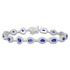 Thumbnail Image 1 of Multi-Shape Blue Lab-Created Sapphire & White Lab-Created Sapphire Bracelet Sterling Silver 7&quot;