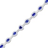 Thumbnail Image 2 of Multi-Shape Blue Lab-Created Sapphire & White Lab-Created Sapphire Bracelet Sterling Silver 7&quot;