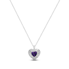 Thumbnail Image 1 of Heart-Shaped Natural Amethyst & White Topaz Necklace Sterling Silver 18&quot;