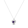 Thumbnail Image 2 of Heart-Shaped Natural Amethyst & White Topaz Necklace Sterling Silver 18&quot;