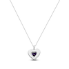 Thumbnail Image 3 of Heart-Shaped Natural Amethyst & White Topaz Necklace Sterling Silver 18&quot;