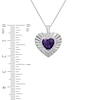 Thumbnail Image 5 of Heart-Shaped Natural Amethyst & White Topaz Necklace Sterling Silver 18&quot;