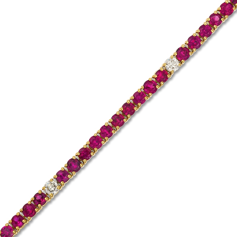 Main Image 2 of Le Vian Natural Ruby Necklace 1-1/4 ct tw Diamonds 14K Honey Gold 17&quot;