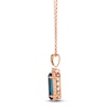 Thumbnail Image 2 of Le Vian Silhouette Oval-Cut Natural Blue Topaz Necklace 1/6 ct tw Diamonds 14K Strawberry Gold 19&quot;