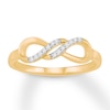 Thumbnail Image 1 of Diamond Infinity Ring 1/20 carat tw Round 10K Yellow Gold