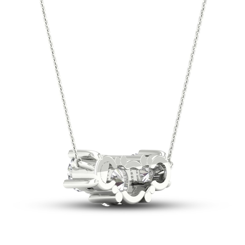 Main Image 4 of Lab-Created Diamond Necklace 1/2 ct tw Round 14K White Gold