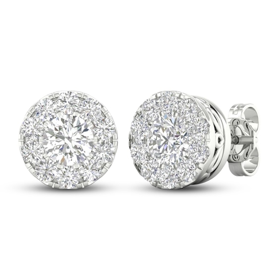 Lab-Created Diamond Stud Earrings 1-1/2 ct tw Round 14K White Gold | Jared