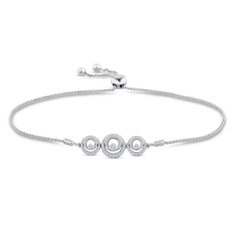 Closer Together Diamond Bolo Bracelet 1/3 ct tw 10K White Gold