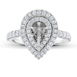 Vera Wang WISH Diamond Engagement Ring Setting 7/8 ct tw Pear 14K White Gold