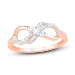 Diamond Infinity Ring 1/6 ct tw Round 10K Rose Gold