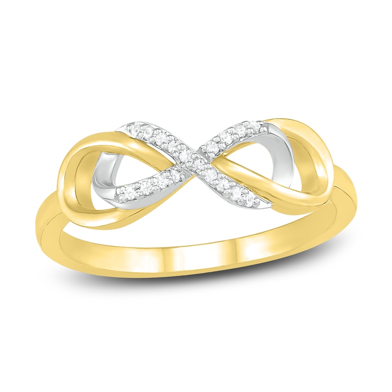 Main Image 1 of Diamond Infinity Ring 1/20 ct tw Round 10K Two-Tone Gold