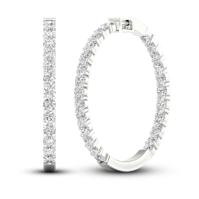Lab-Created Diamond Earrings 10 ct tw Round 14K White Gold