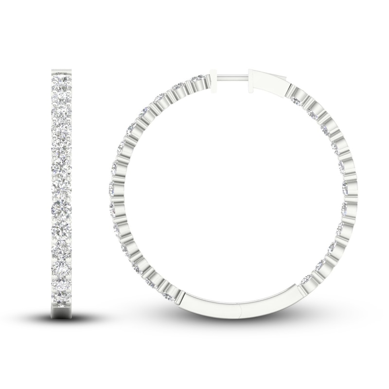Lab-Created Diamond Earrings 10 ct tw Round 14K White Gold