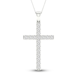 Lab-Created Diamond Necklace 2 ct tw Round 14K White Gold