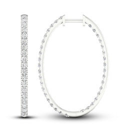 Lab-Created Diamond Earrings 2 ct tw Round 14K White Gold
