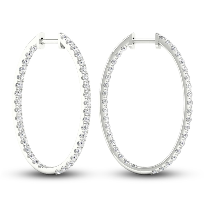 Lab-Created Diamond Earrings 2 ct tw Round 14K White Gold