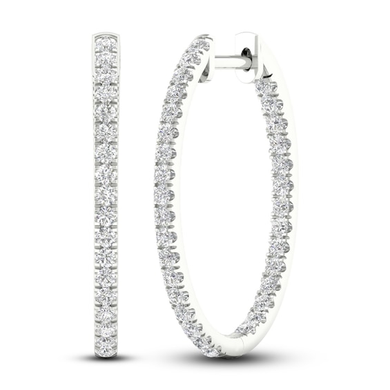 Lab-Created Diamond Earrings 1 ct tw Round 14K White Gold | Jared