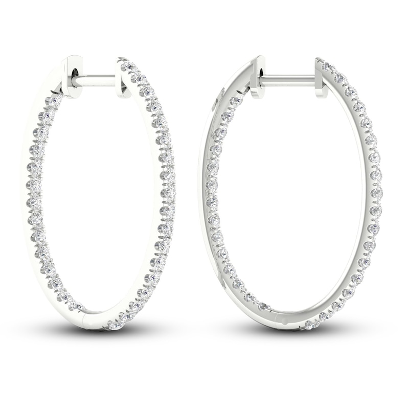 Main Image 2 of Lab-Created Diamond Earrings 1 ct tw Round 14K White Gold