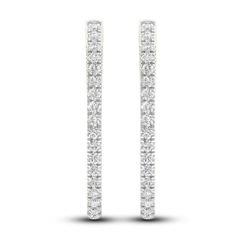 Main Image 3 of Lab-Created Diamond Earrings 1 ct tw Round 14K White Gold