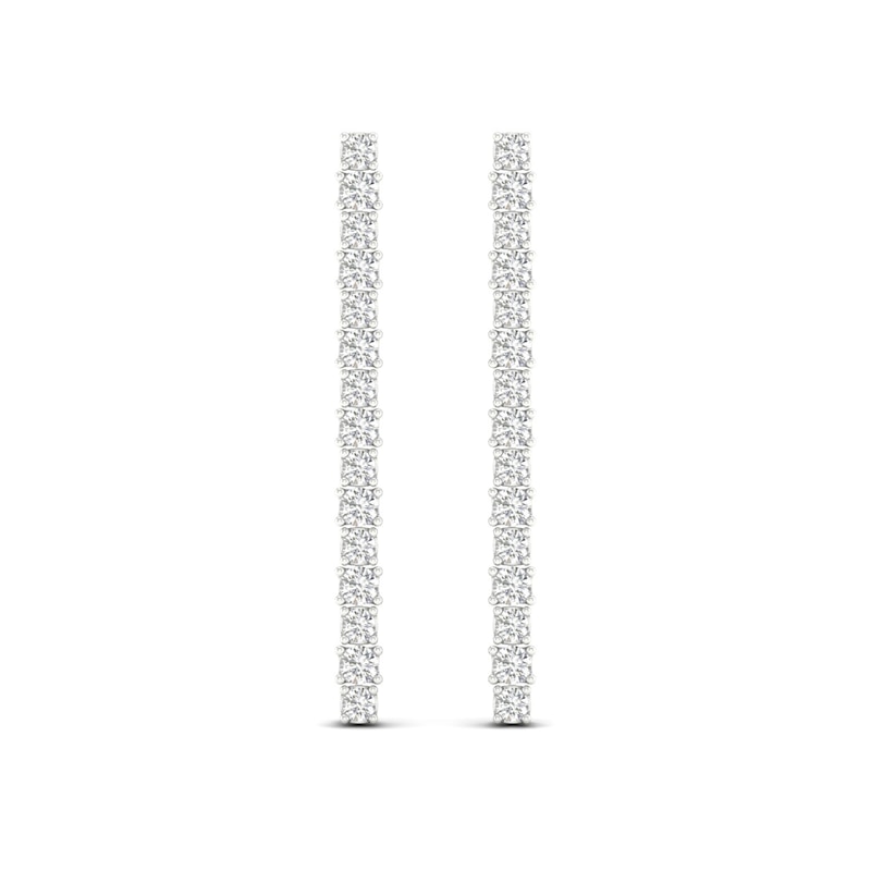 Lab-Created Diamond Drop Earrings 2 ct tw Round 14K White Gold