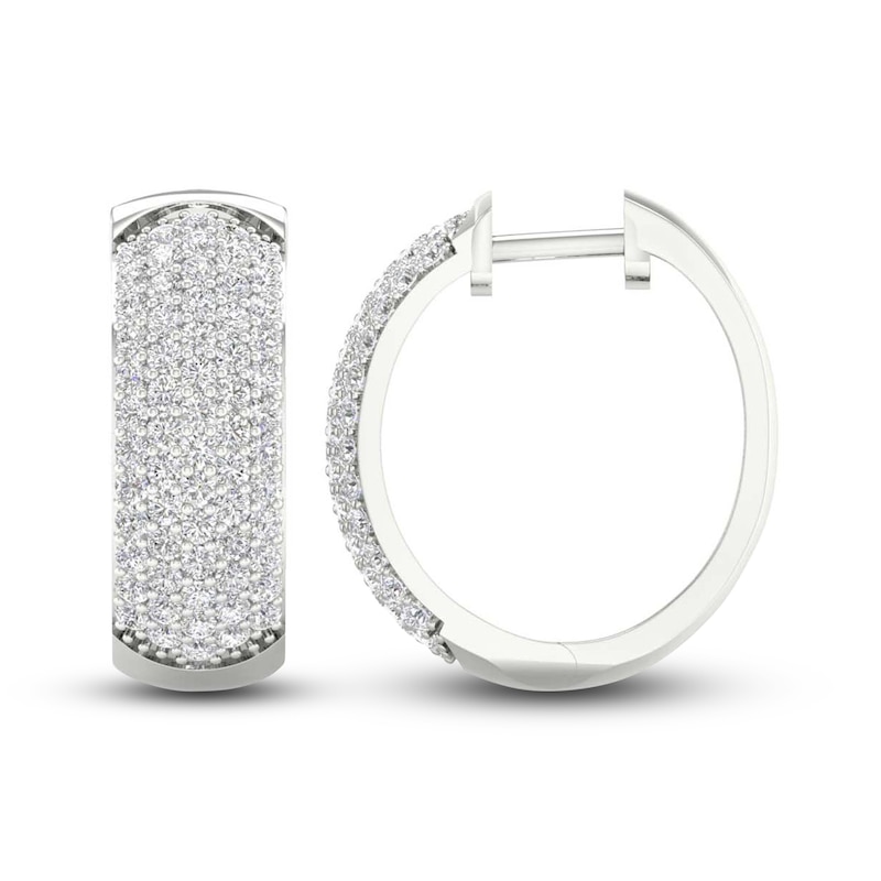 Main Image 3 of Lab-Created Diamond Earrings 3 ct tw Round 14K White Gold