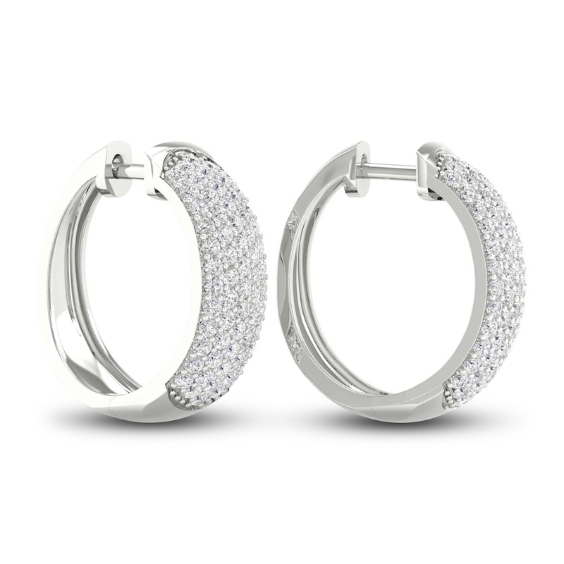 Main Image 4 of Lab-Created Diamond Earrings 3 ct tw Round 14K White Gold