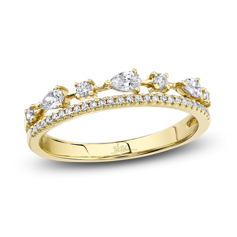 Main Image 1 of Shy Creation Ring 1/3 ct tw Round/Pear-shaped 14K Yellow Gold SC55021925