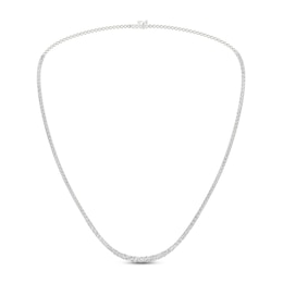 Lab-Created Diamond Tennis Necklace 7 ct tw Round 14K White Gold