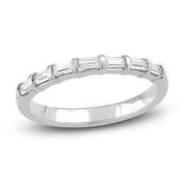 Diamond Stackable Anniversary Band 5/8 ct tw Baguette 14K White Gold