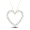 Thumbnail Image 1 of Lab-Created Diamond Heart Necklace 2 ct tw Round 14K Yellow Gold