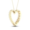 Thumbnail Image 4 of Lab-Created Diamond Heart Necklace 2 ct tw Round 14K Yellow Gold