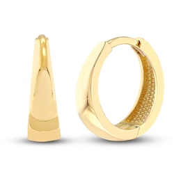 Tapered Polished Huggie Earrings 14K Yellow Gold