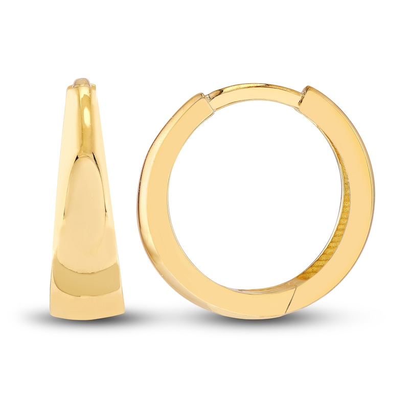 Tapered Polished Huggie Earrings 14K Yellow Gold